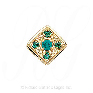 GS033 E - 14 Karat Gold Emerald Slide 